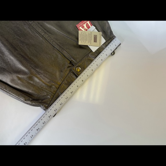 NWT VTG Escada Leather Skirt Metallic Bronze Sz 38 - Picture 7 of 10